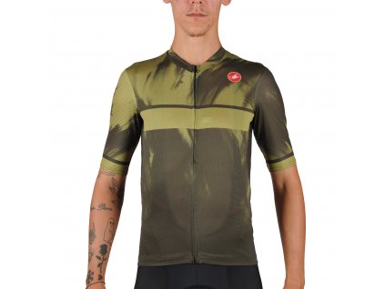 Castelli Competizione GD Segale, Green  Pohodlný, ľahký a vzdušný letný dres s vreckom na zips