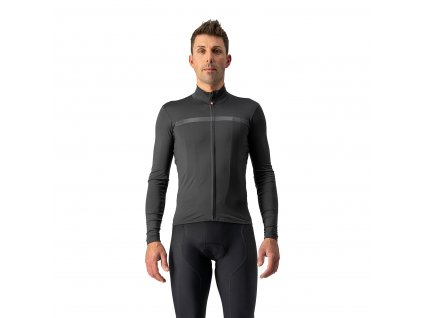 Castelli PRO Thermal MID LS, Dark grey  Mierne zateplený dres do prechodného obdobia