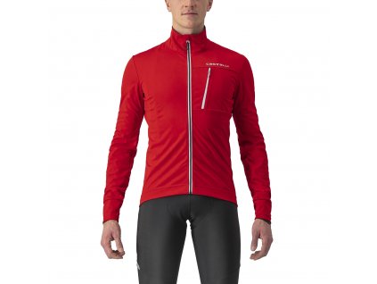 Castelli Go Jacket, Red/ Silver grey  Mierne zateplená univerzálna bunda na bicykel