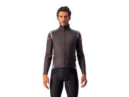 Castelli Perfetto RoS Limited edition, Grey/ White  Mierne zateplený cyklistický dres / ľahká bunda s windstopperom