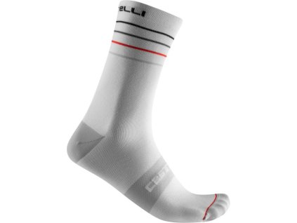 Castelli Endurance 15, White/ Black/ Red  Letné ponožky pre oporu a komfort na dlhých tréningoch