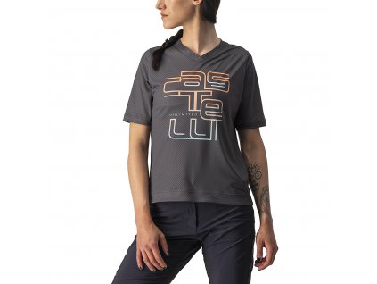 Castelli Trail Tech W Tee, Dark grey  Dámske funkčné tričko/dres pohodlného strihu