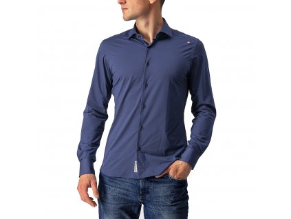 Castelli Vg Indigo Shirt, Indigo  Elegantná košela Slim strih a strečový materiál