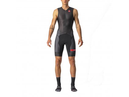 Castelli TRI Free Sanremo 2 Suit SLV, Black  Triatlon kombinéza pre dlhšie disciplíny