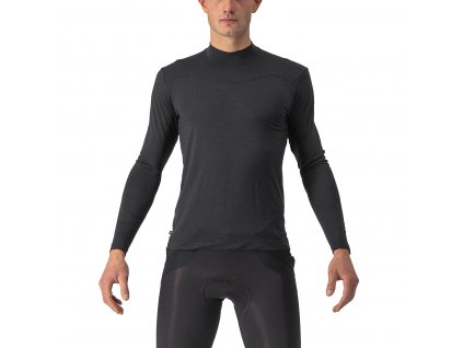 Castelli Bandito Wool LS Baselayer, Black  Pánska funkčná bielizeň s dlhým rukávom do chladného počasia