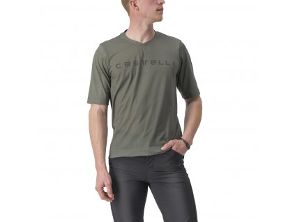 Castelli Trail Tech Tee 2, Forest grey  Výkonnostné, trailové tričko s krátkym rukávom