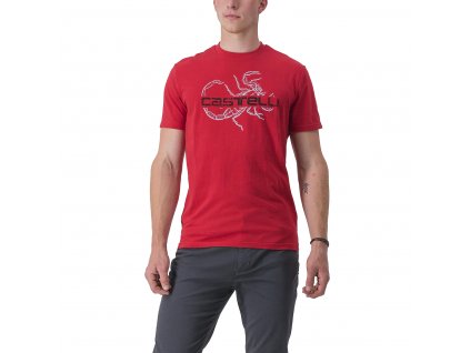 Castelli Finale Tee, Red  Pánske letné tričko s grafickou potlačou