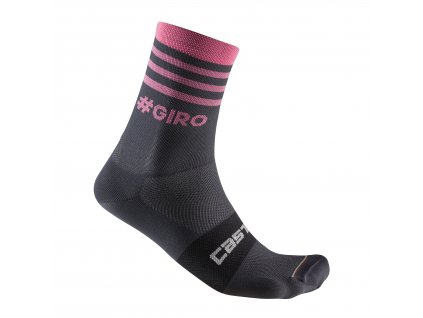 Castelli GIRO 13 Stripe, Grey/ Pink  Letné unisex ponožky v dizajne Giro d´Italia