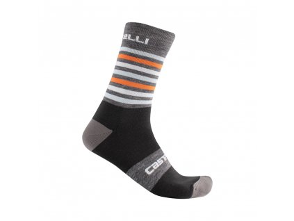 Castelli Gregge 15, Grey/ Orange  Zimné, merino cyklistické ponožky