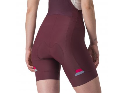 Castelli Prima W bibshort, Bordeaux  Dámske cyklo kraťasy s trakmi