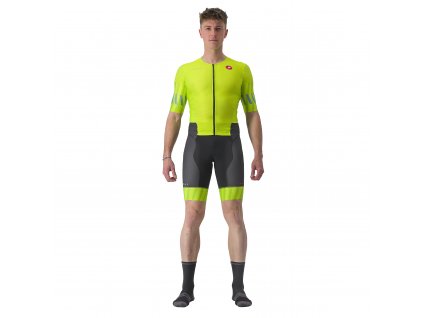 Castelli TRI Free Sanremo 2, Lime/ Niagara blue  Triatlon kombinéza pre dlhšie disciplíny