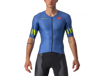 Castelli TRI Free Speed 2 Race, Cobalt blue/ Lime  Triatlon dres pre dlhšie disciplíny