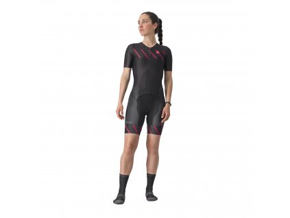 Castelli Free Sanremo 2 W TRI, Black/ Hibiscus  Dámska Triatlon kombinéza