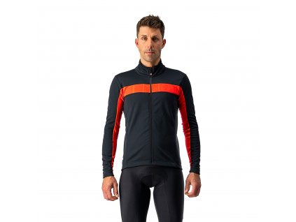 Castelli Mortirolo VI, Black/ Red  Pánska univerzálnejšia Windstopper bunda