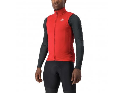 Castelli Pro Thermal MID Vesta, Pompeian red  Mierne zateplená vesta bez windstopperu