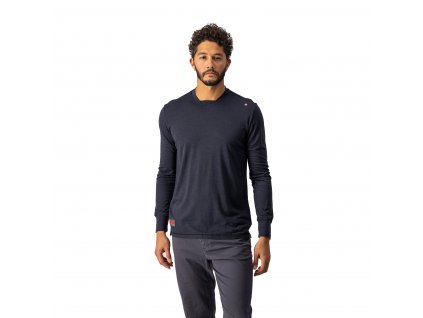 Castelli Merino LS Tee, Black  Pánsky merino nátelník na voľný čas