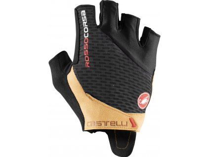 Castelli Rosso Corsa Pro, Black/ Honey  Závodne ladené, letné cyklistické rukavice