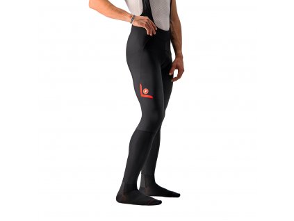 Castelli Velocissimo 5, Black/ Red  Pohodlné, zateplené, dlhé cyklo nohavice