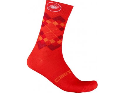 Castelli Rombo 18, Red/ Orange  Zimné cyklistické ponožky s Merino vlnou