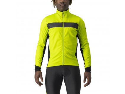 Castelli Raddoppia 3, Electric lime/ Black reflex  Zimná, teplá bunda na bicykel