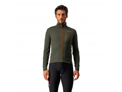 Castelli Go Jacket, Military green  Mierne zateplená univerzálna bunda na bicykel
