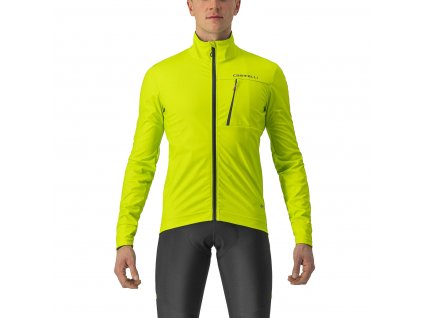 Castelli Go Jacket, Electric lime/ Black  Mierne zateplená univerzálna bunda na bicykel