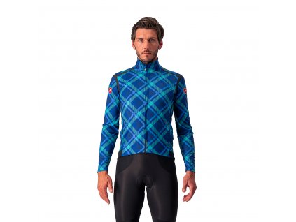 Castelli Perfetto RoS Limited edition, Blue  Mierne zateplený cyklistický dres / ľahká bunda s windstopperom