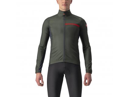 Castelli Squadra Stretch Jacket, Military green/ Dark grey  Núdzová pláštenka na každý deň