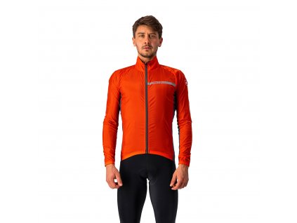 Castelli Squadra Stretch Jacket, Red/ Orange  Núdzová pláštenka na každý deň