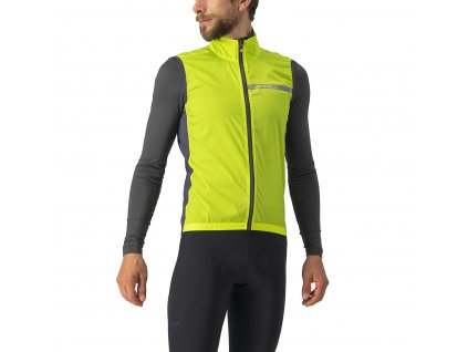 Castelli Squadra Stretch vest, Electric lime/ Dark grey  Výborne zbaliteľná, univerzálna vestička