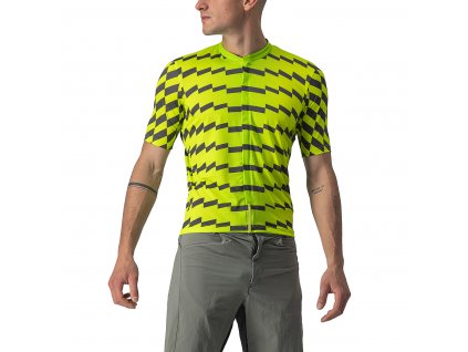 Castelli Unltd Sterrato SS, Electric lime/ Dark grey  Pohodlný a všestranný, letný cyklistický dres