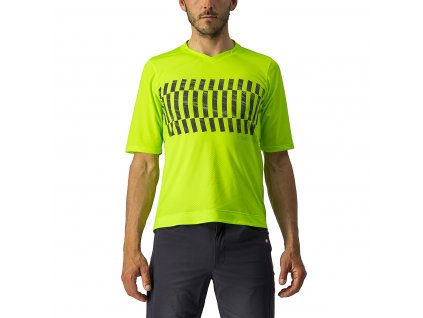 Castelli Trail Tech Tee, Electric lime  Pohodlné funkčné tričko/dres na bicykel
