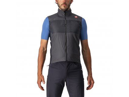 Castelli Unlimited Puffy Vest, Dark grey/ Black/ Silver grey  Extra teplá a veľmi skladná vesta do vrecka