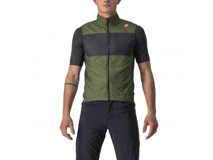 Castelli Unlimited Puffy Vest, Light military grey/ Dark grey  Extra teplá a veľmi skladná vesta do vrecka