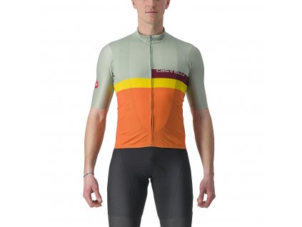 Castelli A Blocco SS, Defender green/ Dark red/ Bordeaux  Pohodlný, pánsky, letný dres na bicykel