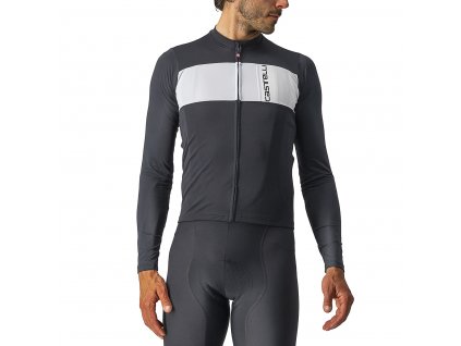 Castelli Prologo 7 LS, Light black/ Silver grey  Letný dres s dlhým rukávom bez zateplenia