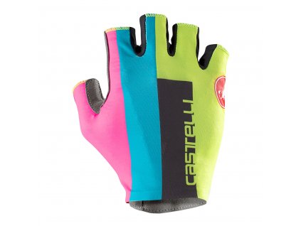 Castelli Competizione 2 Glove, Electric lime/ Black/ Blue/ Magenta  Hravý dizajn, exceletne pohodlný a bezpečný úchop