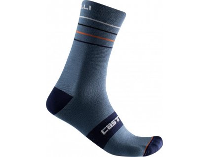 Castelli Endurance 15, Light steel blue/ Pop orange  Letné ponožky pre oporu a komfort na dlhých tréningoch
