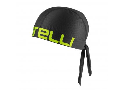 Castelli Castelli Bandana, Black/ Electric lime Ľahká, vzdušná viazacia šatka na hlavu