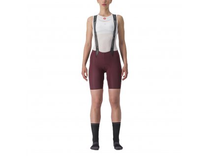 Castelli Free Aero Rc W Bibshort, Deep/ Bordeaux  Dámske cyklo nohavice stvorené pre pohodlie i závod