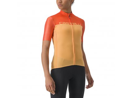 Castelli Velocissima W SS, Soft orange/ Scarlet ibis  Pohodlný, dámsky, letný dres na bicykel