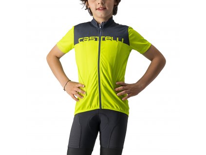 Castelli Neo Prologo jersey - Electric lime/savile blue (Veľkosť 8 rokov)