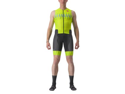 Castelli TRI Free Sanremo 2 Suit SLV, Electric lime/ Niagara blue  Triatlon kombinéza pre dlhšie disciplíny