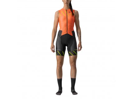 Castelli TRI Free Sanremo W Suit SLV, Coral flash  Dámska triatlon kombinéza pre dlhšie disciplíny