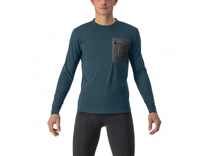 Castelli Unlimited Merino LS, Turqiuose  Pánske tričko s dlhým rukávom určené pre gravel a traily