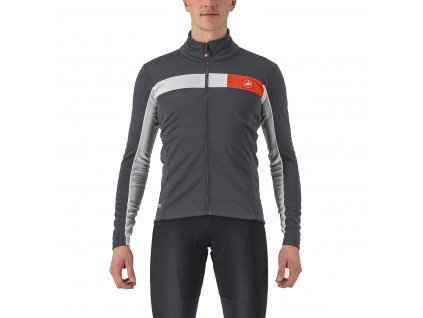 Castelli Mortirolo 6S Jacket, Dark grey  Pánská čiastočne vodoodolná bunda voľnejšieho strihu