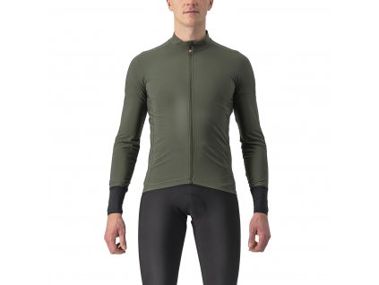 Castelli Flight Jersey Air, Military green  Pánsky celozapínací aero dres s dlhým rukávom