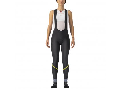 Castelli Velocissima W DT Bibtight, Electric lime/ Silver reflex  Dámske dlhé zateplené nohavice s trakmi určené do suchých podmienok