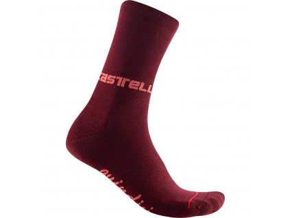 Castelli Quindici Soft Merino W, Bordeaux  Dámske zimné cyklistické ponožky s výškou 15cm