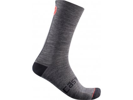 Castelli Racing Stripe 18, Dark grey  Zimné cyklistické ponožky s výškou 18cm
